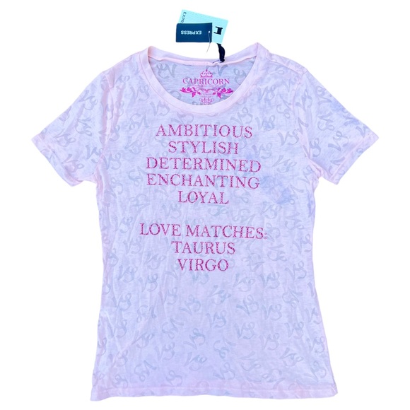 NWT / Y2K Capricorn Bling Zodiac Graphic Tee - Picture 1 of 5